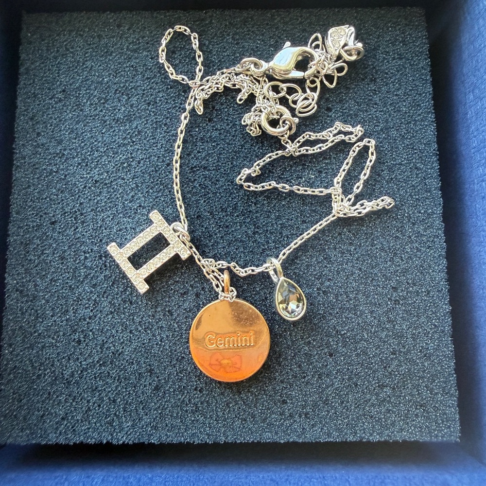 Swarovski Gemini Zodiac Necklace – Crystal II Charm w/ Box - Picture 3 of 10